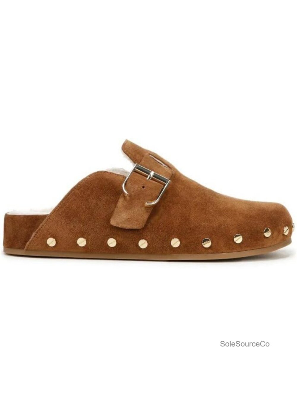 Fur Lined Clogs Women Fuzzy Studded Slippers Comfortable Slip On Mules Closed